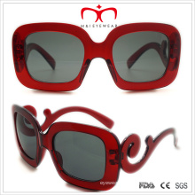 Ladies Plastic Sunglasses with Big Square Frame and Special Temple (WSP508242)